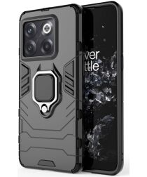 OnePlus 10T Hoesje Magnetische Kickstand Back Cover Zwart
