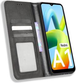 Xiaomi Redmi A1 / A2 Vintage Portemonnee Hoesje Zwart afbeelding