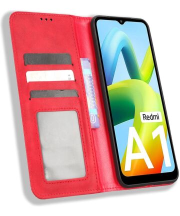 Xiaomi Redmi A1 / A2 Vintage Portemonnee Hoesje Rood Hoesjes