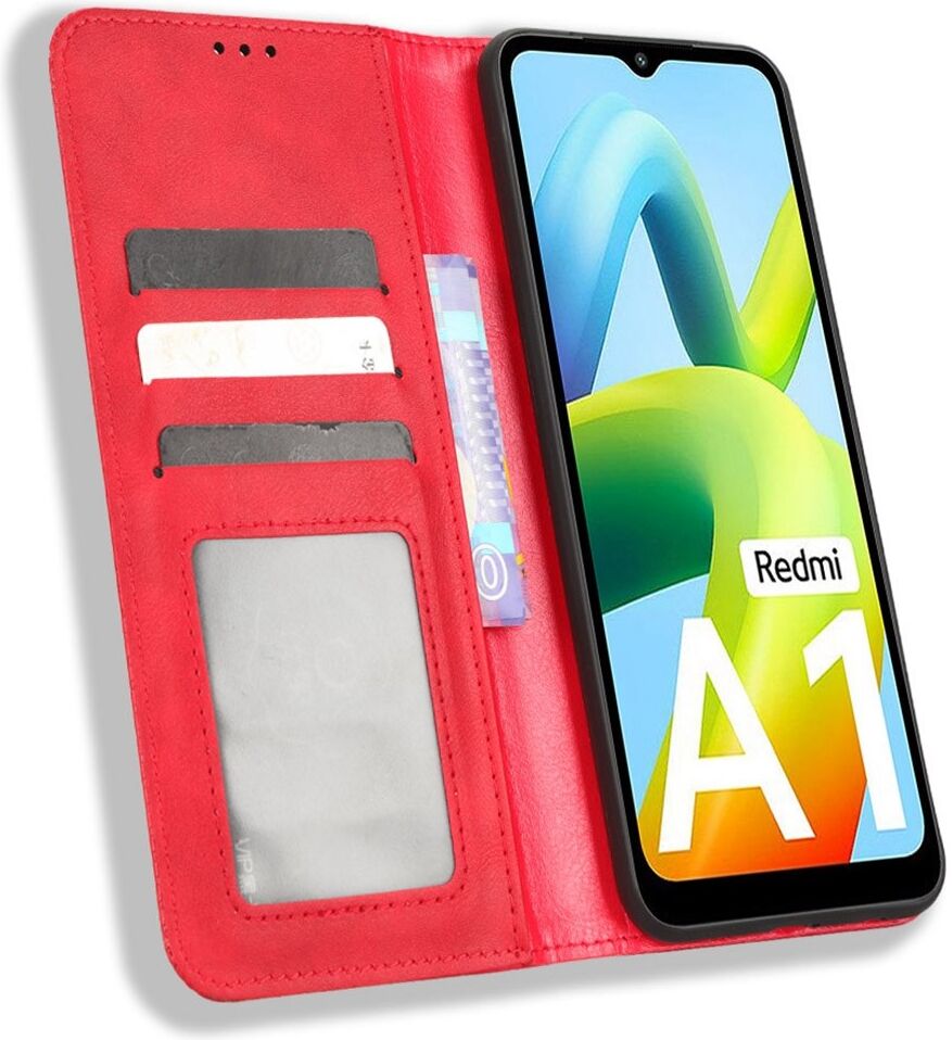 Xiaomi Redmi A1 / A2 Vintage Portemonnee Hoesje Rood afbeelding 1