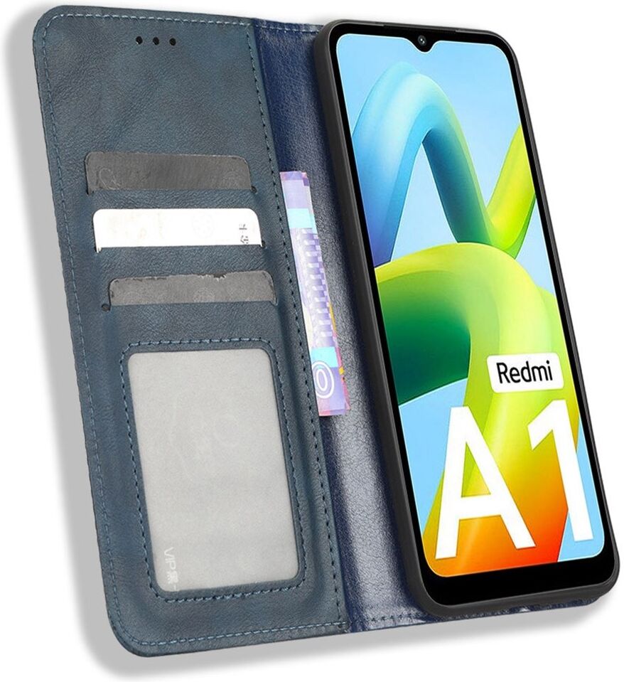 Xiaomi Redmi A1 / A2 Vintage Portemonnee Hoesje Blauw afbeelding 1