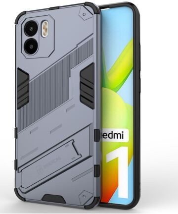 Xiaomi Redmi A1 / A2 Hoesje Shockproof Kickstand Back Cover Blauw Hoesjes