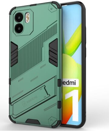 Xiaomi Redmi A1 / A2 Hoesje Shockproof Kickstand Back Cover Groen Hoesjes