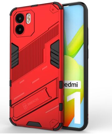 Xiaomi Redmi A1 / A2 Hoesje Shockproof Kickstand Back Cover Rood Hoesjes