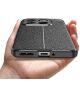 OnePlus 10T Litchi Hoesje TPU met Leren Textuur Zwart