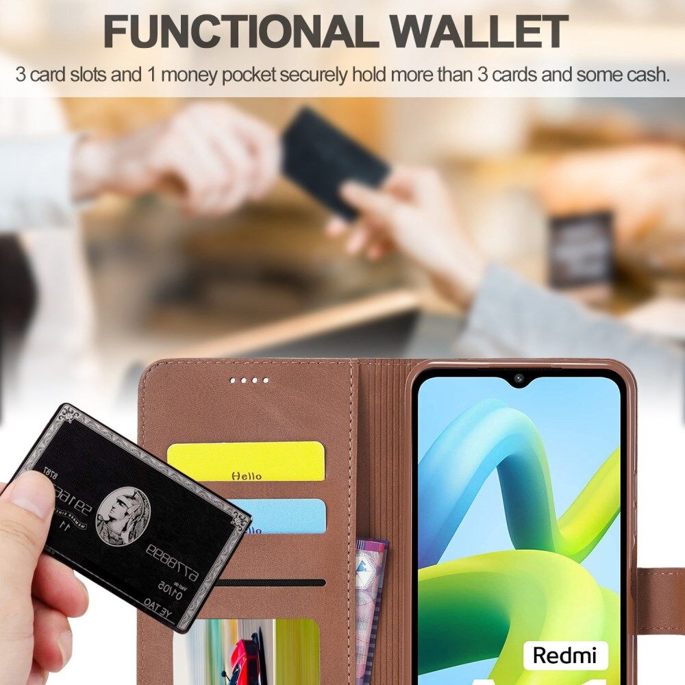 LC.IMEEKE Xiaomi Redmi A1 / A2 Hoesje Portemonnee Book Case Bruin afbeelding 9