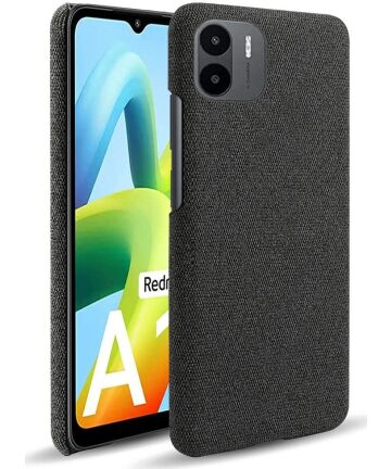 Xiaomi Redmi A1 / A2 Hoesje met Stoffen Afwerking Back Cover Zwart Hoesjes