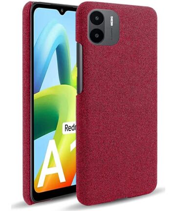 Xiaomi Redmi A1 / A2 Hoesje met Stoffen Afwerking Back Cover Rood Hoesjes