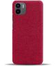 Xiaomi Redmi A1 / A2 Hoesje met Stoffen Afwerking Back Cover Rood