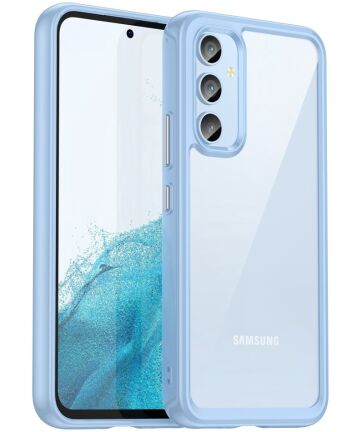Samsung Galaxy A54 Hoesje Acryl Back Cover Blauw Hoesjes