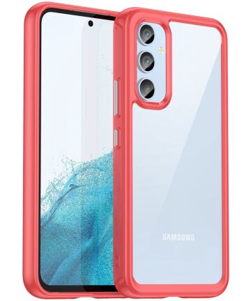 Samsung Galaxy A54 Hoesje Acryl Back Cover Rood Hoesjes