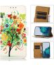 Samsung Galaxy A54 Hoesje Portemonnee Book Case Bloemen Boom Print