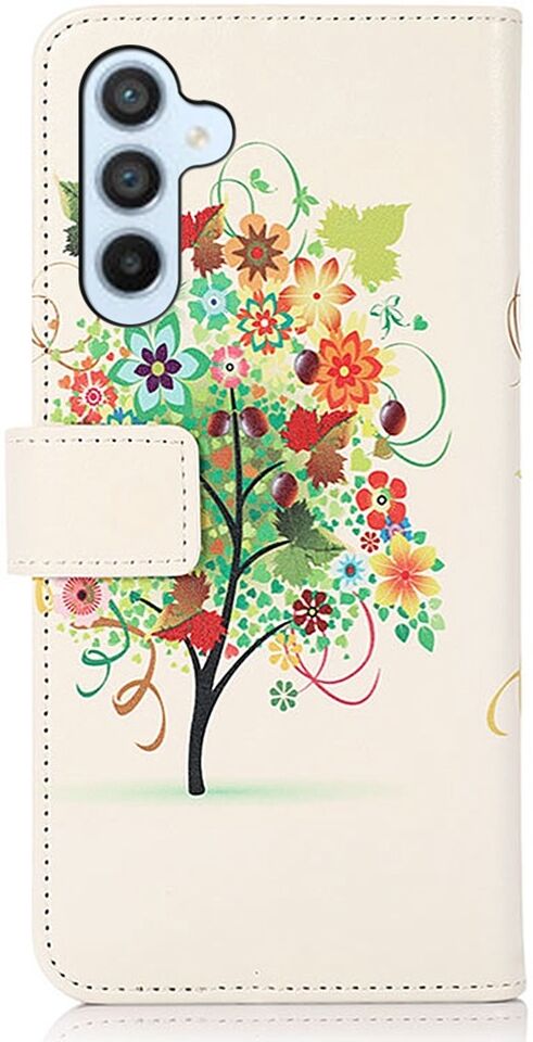 Samsung Galaxy A54 Hoesje Portemonnee Book Case Bloemen Boom Print afbeelding 5