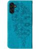 Samsung Galaxy A54 Hoesje Book Case Pasjeshouder Vlinder Blauw
