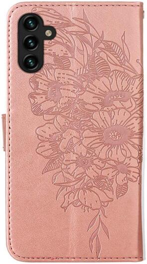 Samsung Galaxy A54 Hoesje Book Case Pasjeshouder Vlinder Roze Goud afbeelding 7