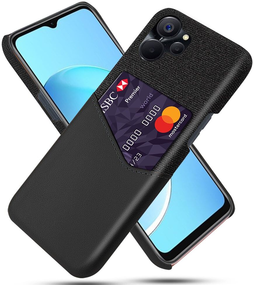 Realme 9i / Realme 10 5G Hoesje met Kaarthouder Back Cover Zwart afbeelding 1