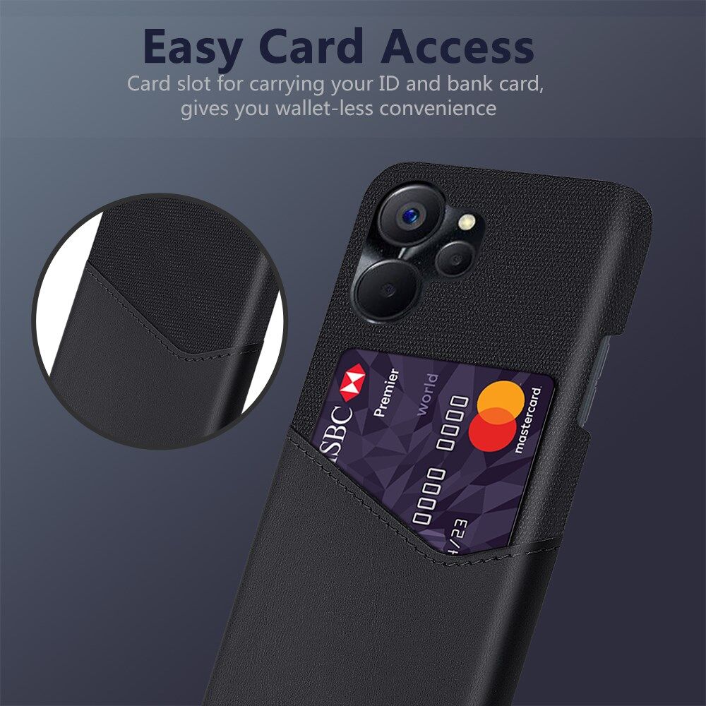 Realme 9i / Realme 10 5G Hoesje met Kaarthouder Back Cover Zwart afbeelding 2