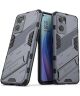 Oppo Find X5 Lite Hoesje Shockproof Kickstand Back Cover Blauw