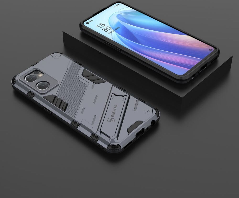 Oppo Find X5 Lite Hoesje Shockproof Kickstand Back Cover Blauw afbeelding 3
