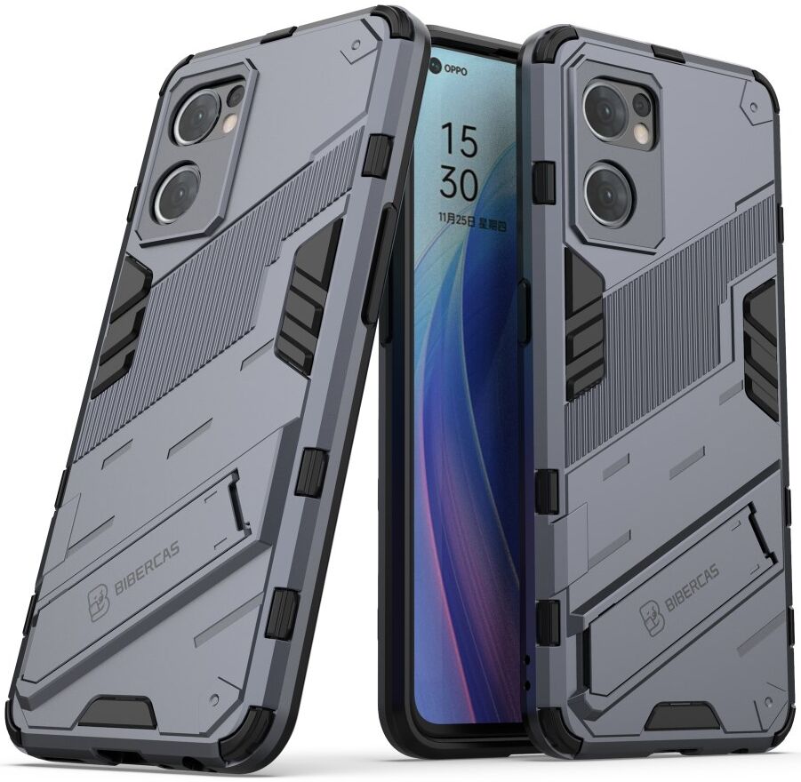 Oppo Find X5 Lite Hoesje Shockproof Kickstand Back Cover Blauw afbeelding 5