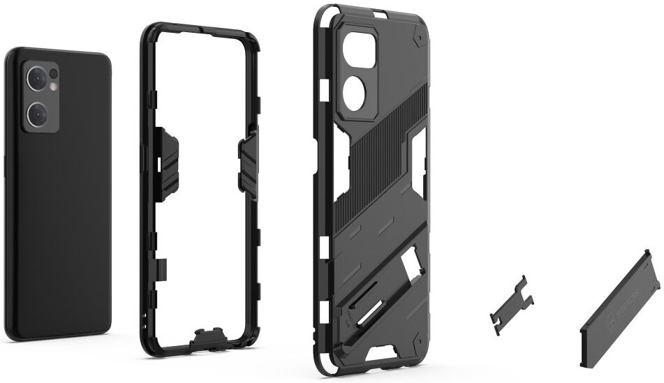 Oppo Find X5 Lite Hoesje Shockproof Kickstand Back Cover Blauw afbeelding 7