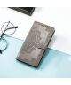 Samsung Galaxy A54 Hoesje Mandala Book Case met Pasjeshouder Grijs