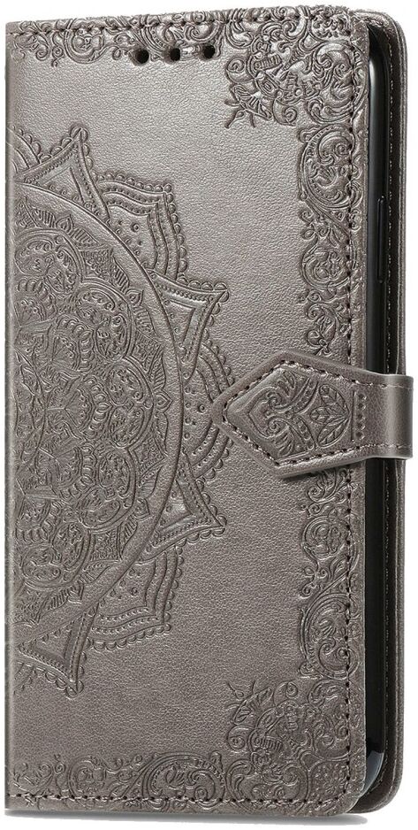 Samsung Galaxy A54 Hoesje Mandala Book Case met Pasjeshouder Grijs afbeelding 6