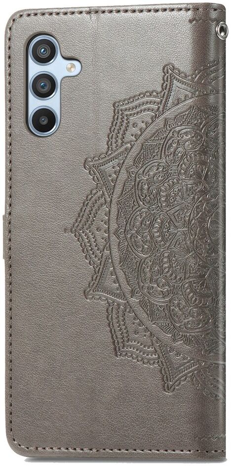 Samsung Galaxy A54 Hoesje Mandala Book Case met Pasjeshouder Grijs afbeelding 7