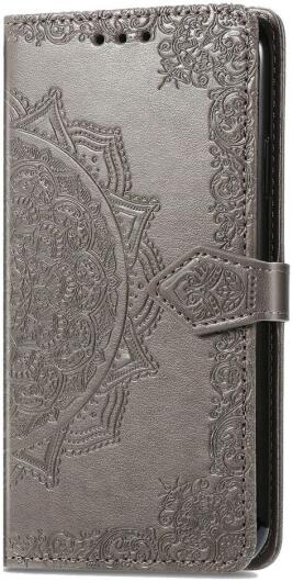 Samsung Galaxy A54 Hoesje Mandala Book Case met Pasjeshouder Grijs afbeelding 6