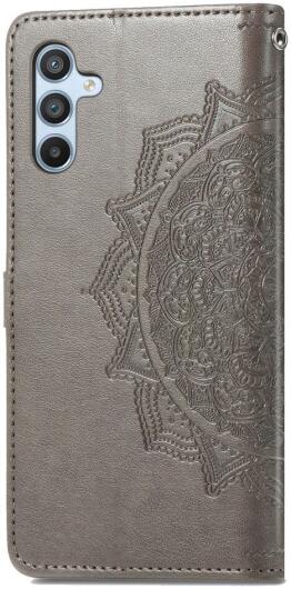 Samsung Galaxy A54 Hoesje Mandala Book Case met Pasjeshouder Grijs afbeelding 7