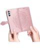 Samsung Galaxy A54 Hoesje Mandala Book Case met Pasjeshouder Roze Goud