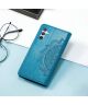 Samsung Galaxy A54 Hoesje Mandala Book Case met Pasjeshouder Blauw