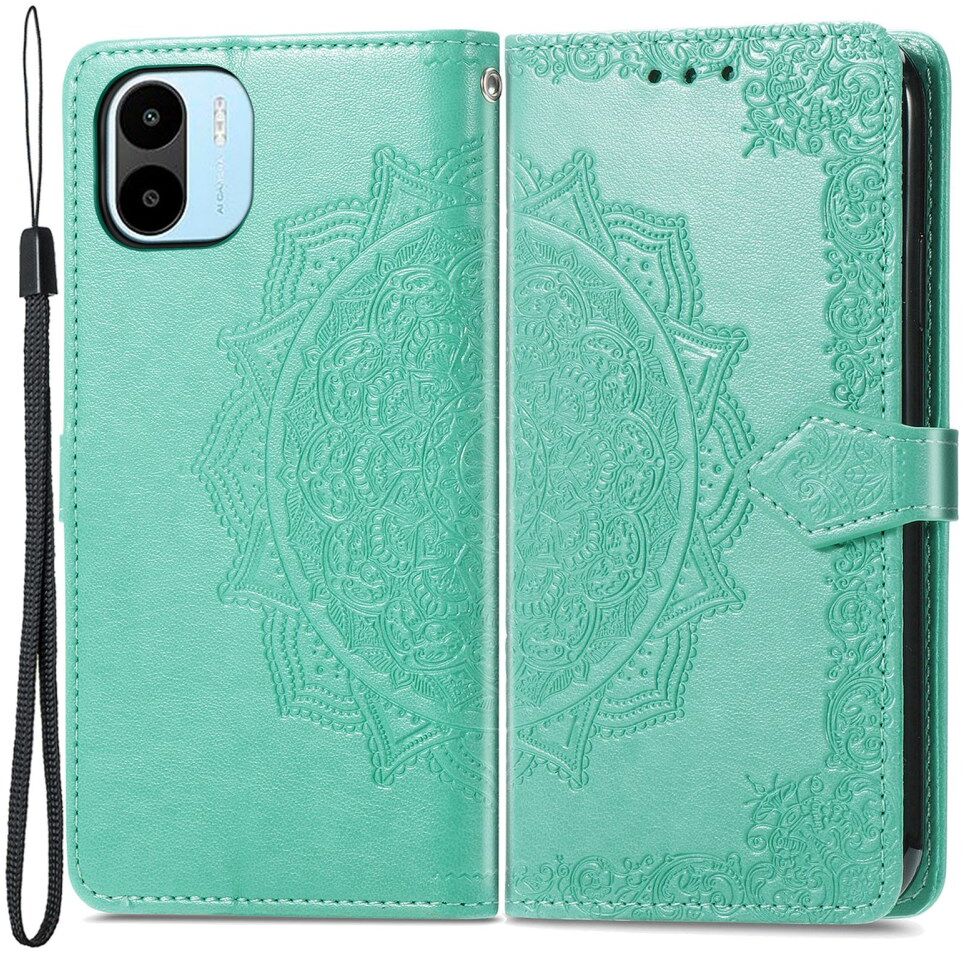 Xiaomi Redmi A1 / A2 Hoesje Mandala Book Case met Pasjeshouder Groen afbeelding 1