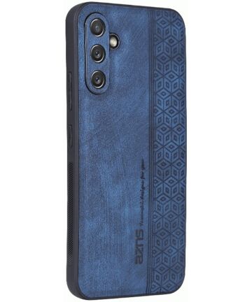 AZNS Samsung Galaxy A54 Hoesje met Kunstleer Coating Back Cover Blauw Hoesjes