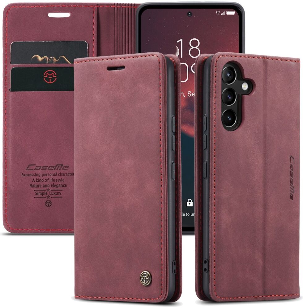 CaseMe 013 Samsung Galaxy A54 Hoesje Book Case met Pasjeshouder Rood afbeelding 2