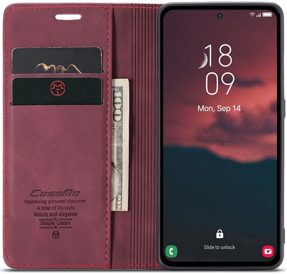 CaseMe 013 Samsung Galaxy A54 Hoesje Book Case met Pasjeshouder Rood afbeelding 1