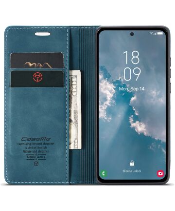 CaseMe 013 Samsung Galaxy A54 Hoesje Book Case met Pasjeshouder Blauw Hoesjes