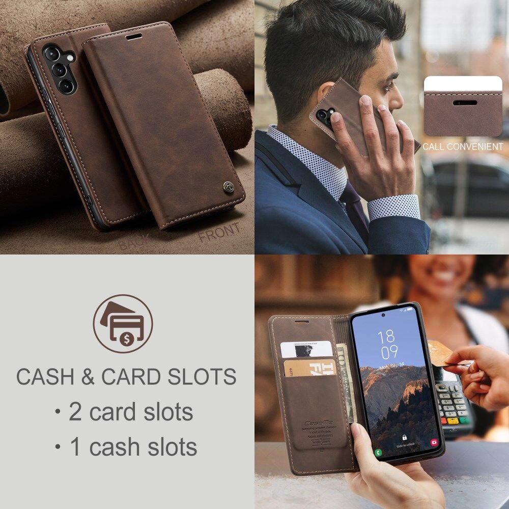CaseMe 013 Samsung Galaxy A54 Hoesje Book Case met Pasjeshouder Coffee afbeelding 5