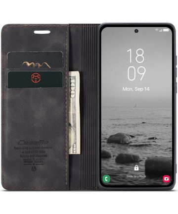 CaseMe 013 Samsung Galaxy A54 Hoesje Book Case met Pasjeshouder Zwart Hoesjes
