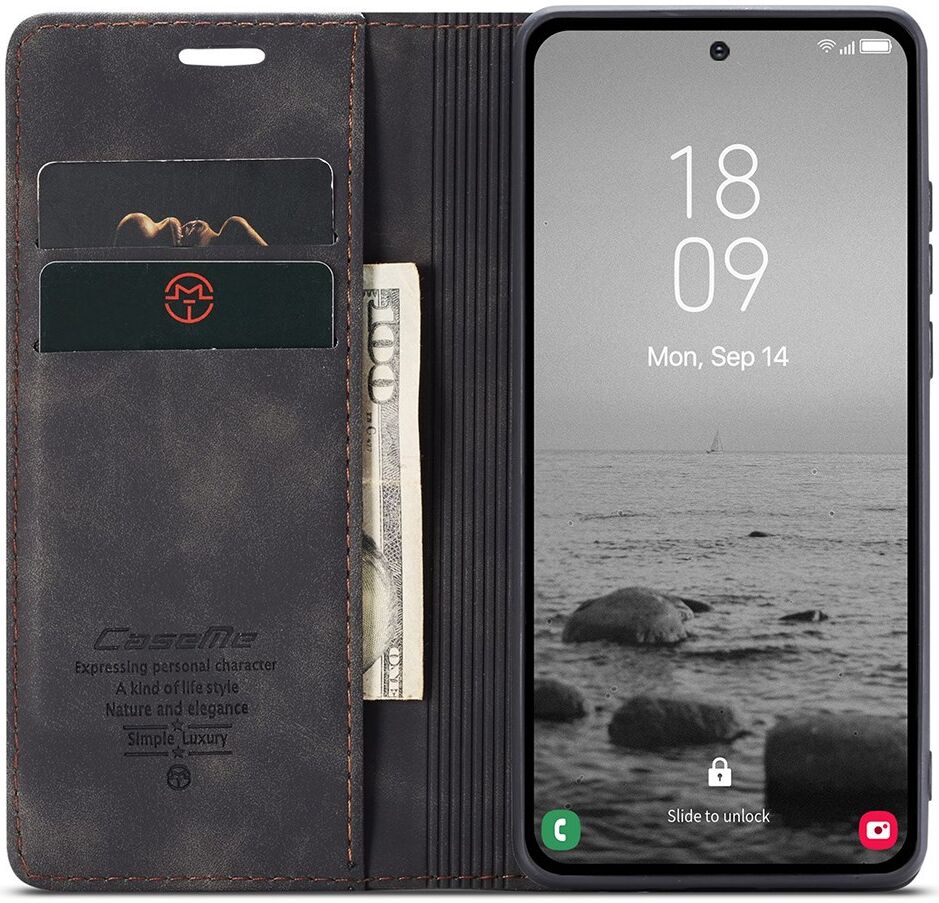 CaseMe 013 Samsung Galaxy A54 Hoesje Book Case met Pasjeshouder Zwart afbeelding 1