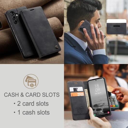 CaseMe 013 Samsung Galaxy A54 Hoesje Book Case met Pasjeshouder Zwart afbeelding 5