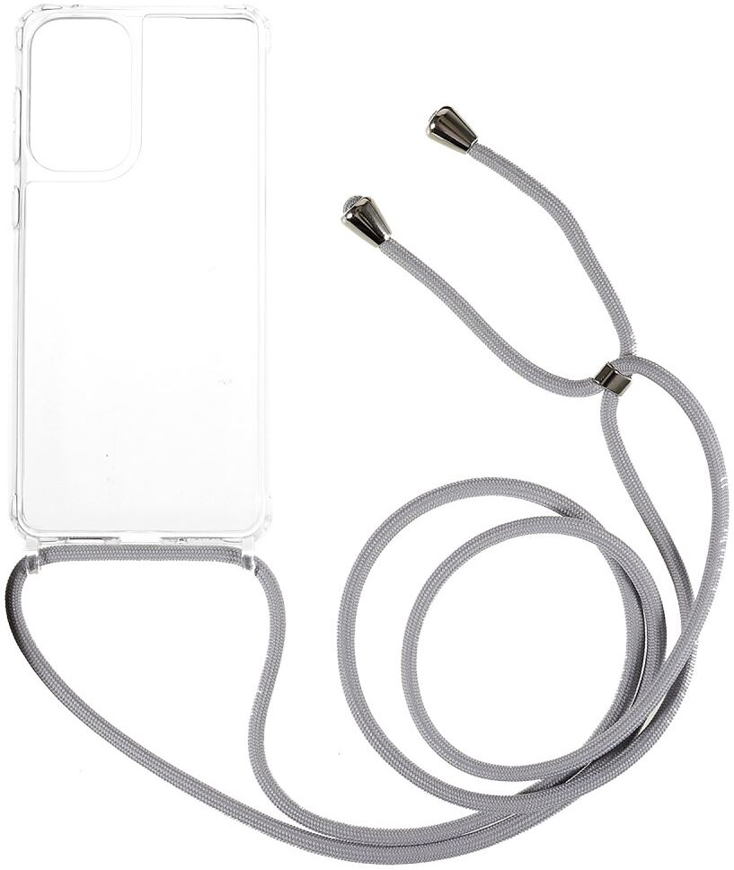 Samsung Galaxy A53 Hoesje Flexibel TPU Transparant met Koord Grijs afbeelding 1
