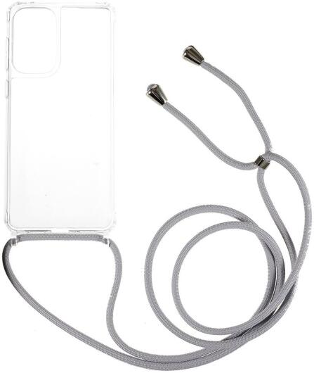 Samsung Galaxy A53 Hoesje Flexibel TPU Transparant met Koord Grijs afbeelding 1