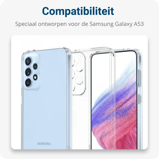 Samsung Galaxy A53 Hoesje Flexibel TPU Transparant met Koord Grijs afbeelding 4
