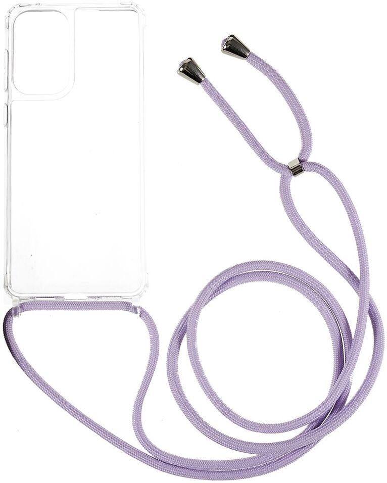 Samsung Galaxy A53 Hoesje Flexibel TPU Transparant met Koord Paars afbeelding 1