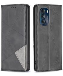 Motorola Moto G 5G (2023) Hoesje Book Case Geometrie Design Zwart