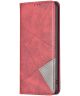 Motorola Moto G 5G (2023) Hoesje Book Case Geometrie Design Rood