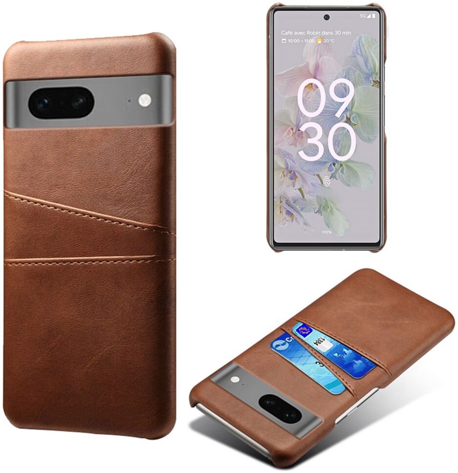 Google Pixel 7a Hoesje met Kaarthouder Back Cover Bruin afbeelding 2