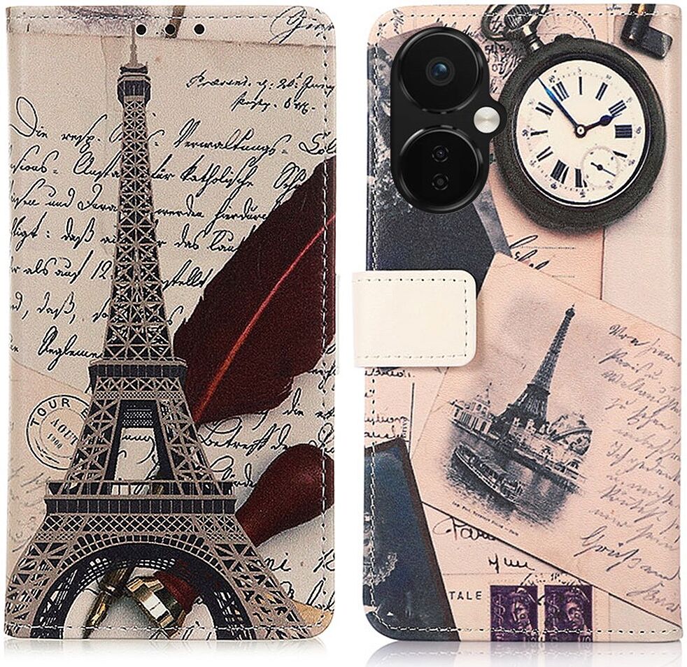 OnePlus Nord CE 3 Lite Hoesje Portemonnee Book Case Eiffeltoren Print afbeelding 1