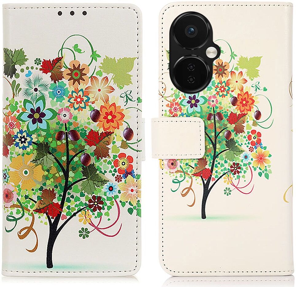 OnePlus Nord CE 3 Lite Hoesje Portemonnee Book Case Bloemen Print afbeelding 1